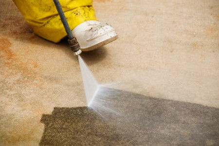 Concrete cleaning damage